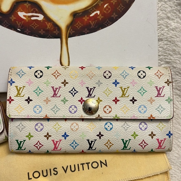 Louis Vuitton Murakami White 3 piece, wallet, key classe and key holder bundle - Picture 3 of 17